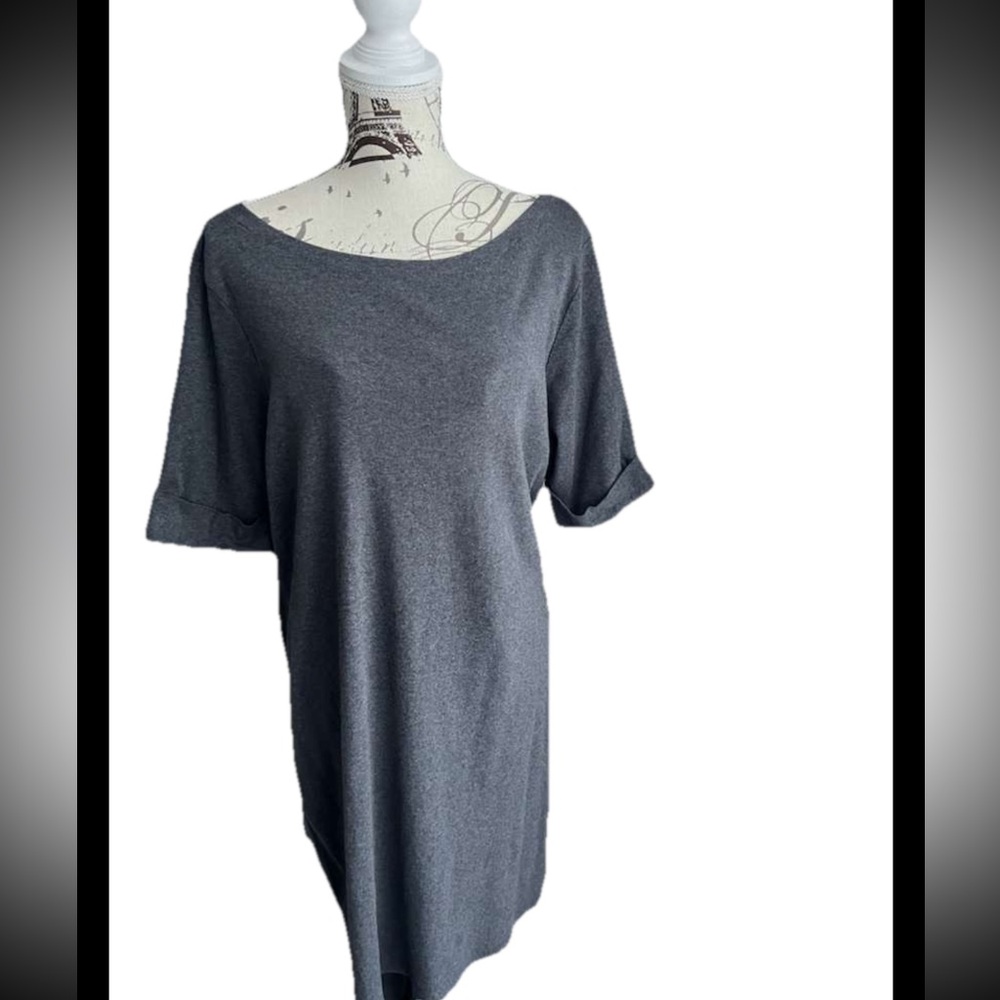KAREN SCOTT Sport Dark Gray Short Sleeve Pullover Dress XL